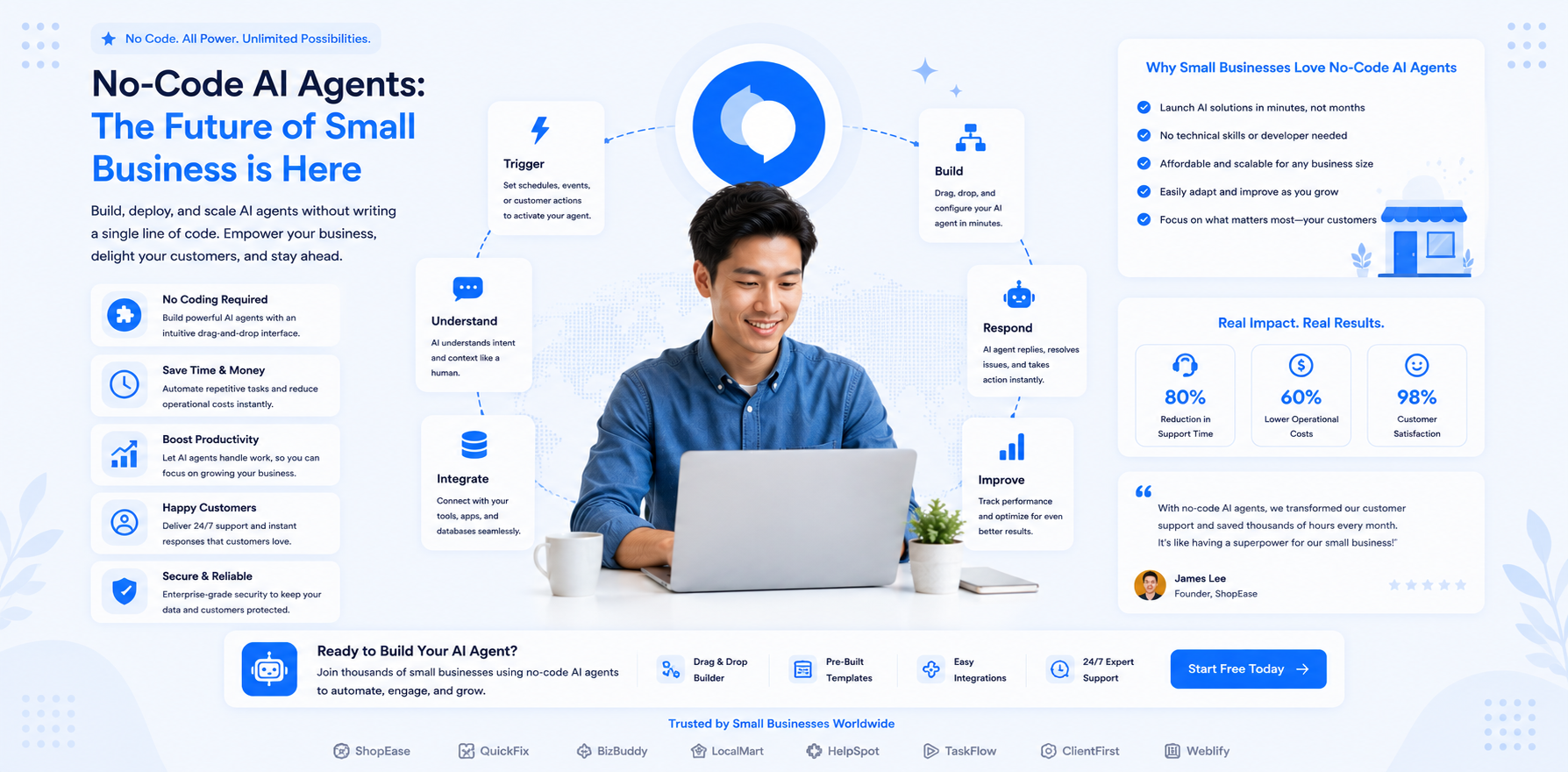 no-code AI agents small business
